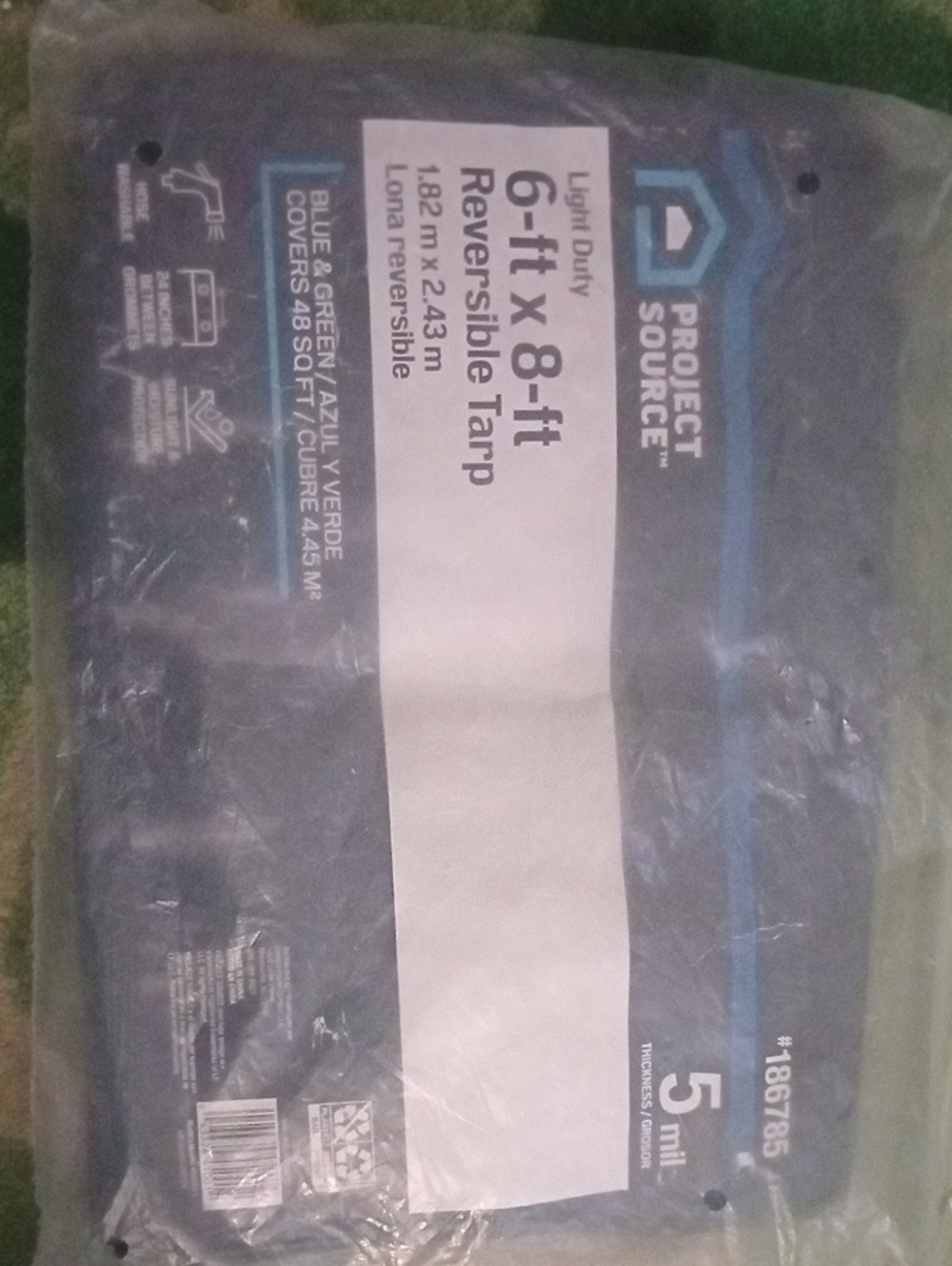 6-ft x 8-ft Reversible Home Tarp - Blue/Green